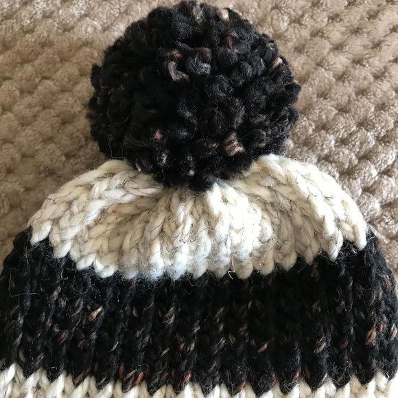 Double Brim Striped Hat [Obsidian and Gray Marble] - Picture 4 of 5
